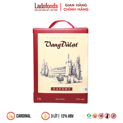 Vang Đàlạt Export Red Wine Hộp 3L