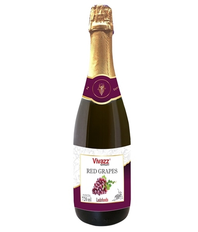 Vivazz Sparkling Juice - Nước Trái Cây Tự Nhiên Có Ga - Nho Đỏ - Chai 720ML