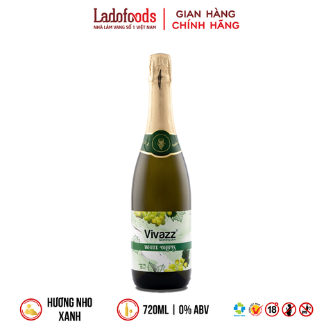 Vivazz Sparkling Juice - Nước trái cây có gas nho xanh - 720ml