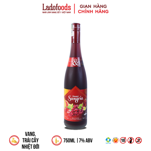 Vang trái cây nhiệt đới Vivazz Sangria Red Wine 750ML 7% Vol