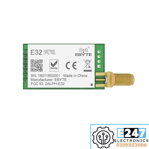 MODULE THU PHÁT RF LORA SX1278 433MHZ UART 8KM (E32-433T30D)