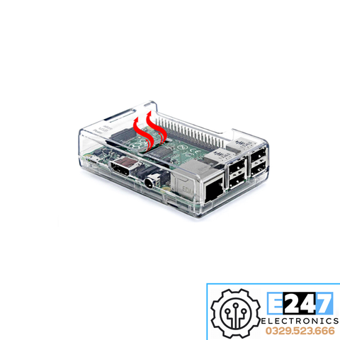 COMBO VỎ NHỰA TRONG SUỐT CHO RASPBERRY PI 3 MOULE B/B+