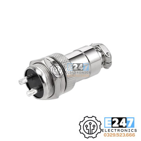 BỘ JACK CẮM 2 CHÂN SẮT GX12-2P