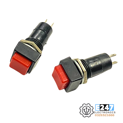 Nút Nhấn Nhả 12mm 2 Chân Màu Đỏ PBS-12B