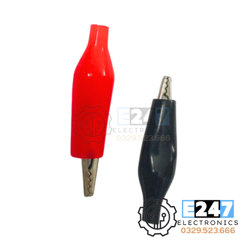 Đầu kẹp cá sấu loại nhỏ 2.8 cm( cặp đỏ-đen)