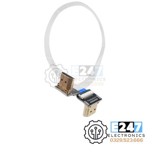 Dây chuyển đổi HDMI to HDMI 2 đầu đực cong 90 độ dài 25 cm