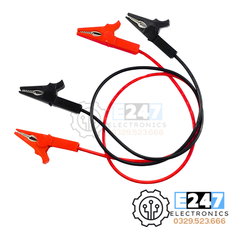 DÂY KẸP CÁ SẤU 18AWG/0.75 2 ĐẦU ĐỎ, ĐEN DÀI 0.5M