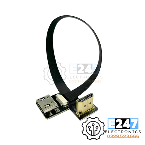 Dây chuyển đổi HDMI Đực cong 90 độ sang HDMI cái thẳng 20cm(DÂY FPV HDMI 90 ĐỘ 20CM (A2-A4))
