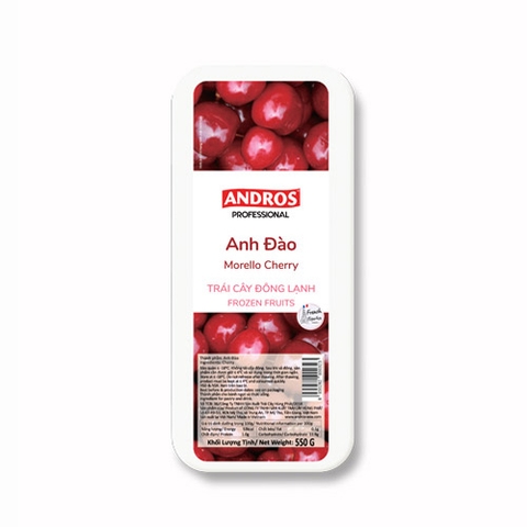 Anh đào nguyên trái đông lạnh Andros (Frozen Morello Cherry - IQF) - hộp 550g