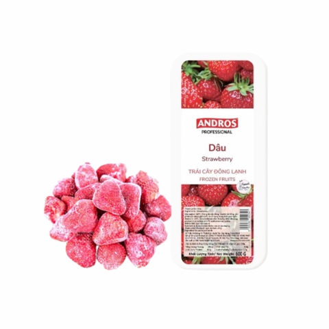Dâu tây nguyên trái đông lạnh Andros (Frozen Strawberry - IQF) - hộp 600g