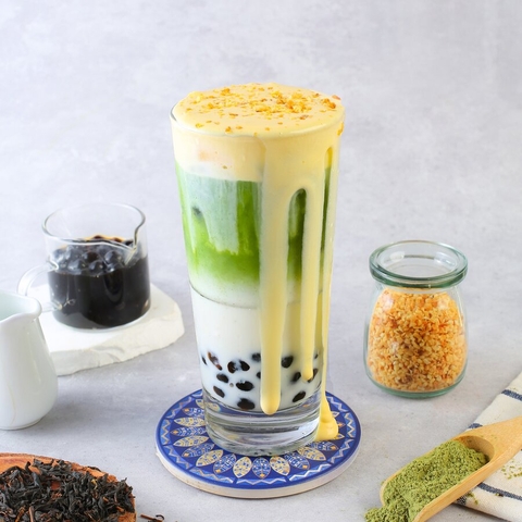 Combo Trà Sữa Matcha Kem Trứng Cháy