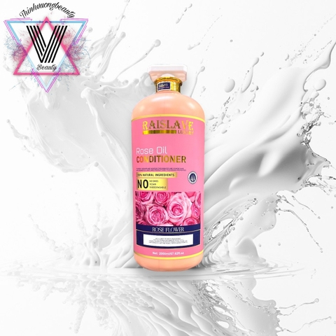 Gội xả tinh chất hoa hồng Biotin Raislave Luxury Rose Oil 2000ml