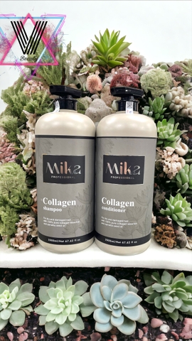 Cặp Gội Xả MiKa ngăn gầu, giảm rụng tóc, phục hồi tóc khô xơ hư tổn 2000mlx2