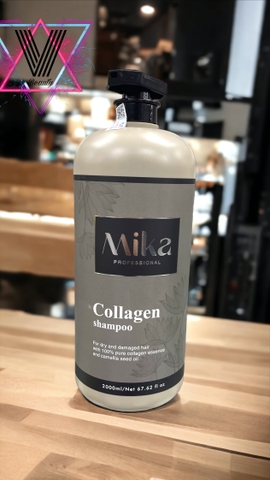 Cặp Gội Xả MiKa ngăn gầu, giảm rụng tóc, phục hồi tóc khô xơ hư tổn 2000mlx2