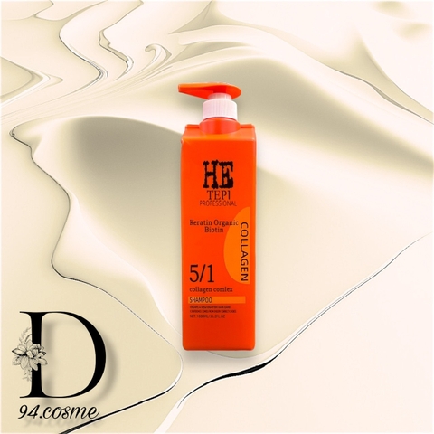 Cặp Dầu Gội Xả He Tepi Professionnal Keratin Organic Biotin 1000ml