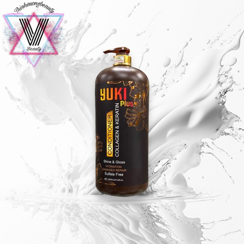 Dầu Gội Xả Collagen Keratin YUKI PLus 2000ml