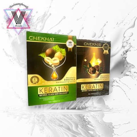 Nhuộm Phủ bạc Chekhai Keratin Maccadamia 500ml