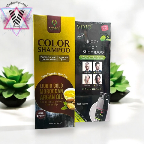 [Chính hãng] Dầu gội thảo dược nhuộm đen, nâu đen VOJO 500ml