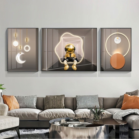 Tranh Gấu Kaws Bearbrick Tráng Gương Pha Lê KB23