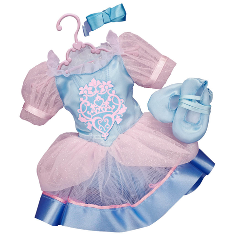 Váy búp bê màu hồng xanh có nơ và giày