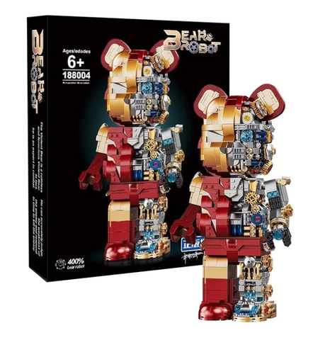 Đồ chơi xếp hình Bearbrick gấu máy Ironman_188004