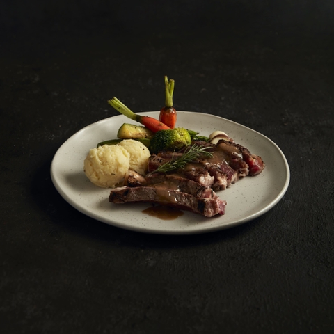 American beef tenderloin grilled with rosemary leaves