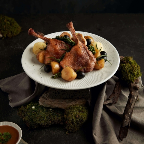 Smoked duck breast with orange sauce