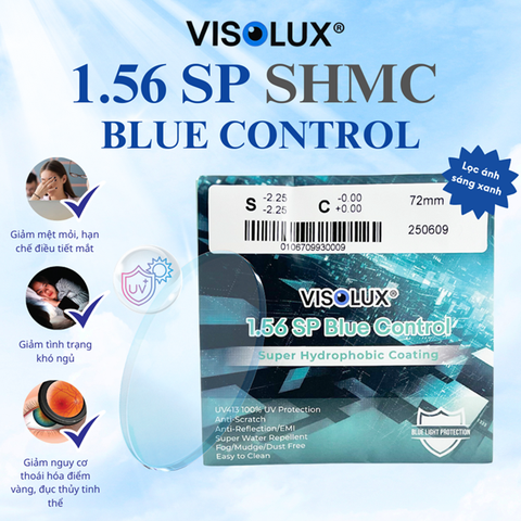 Tròng Kính VISOLUX 1.56 SP SHMC BLUE CONTROL