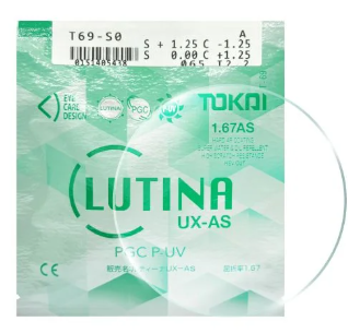 Mắt đơn tròng TOKAI LUTINA 1.67 AS PGC P-UV - Blue cut