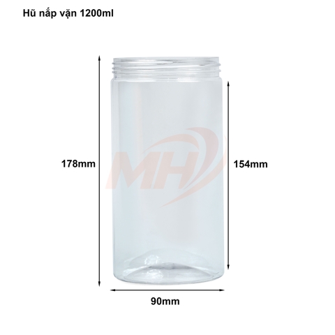 Hũ nắp vặn 1200ml