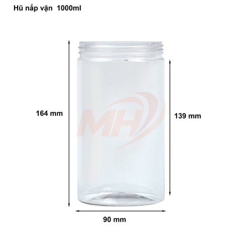 Hũ nắp vặn 1000ml