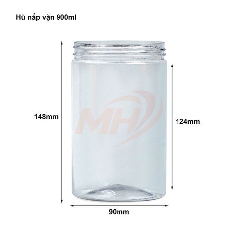 Hũ nắp vặn 900ml