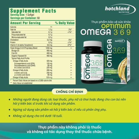 HOTCHLAND OPTIMUM OMEGA 3.6.9 - VIÊN UỐNG BỔ MẮT, BỔ NÃO, HỖ TRỢ TIM MẠCH