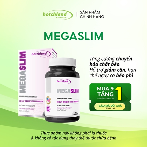 HOTCHLAND MEGASLIM - VIÊN UỐNG HỖ TRỢ CHUYỂN HÓA CHẤT BÉO, KIỂM SOÁT CÂN NẶNG