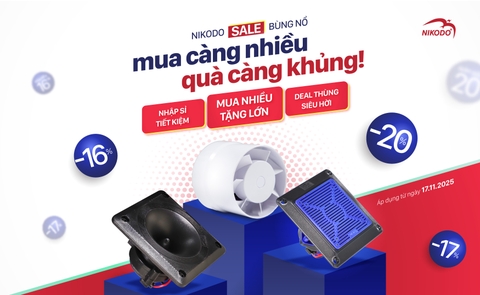 Tháng 11 Nikodo – Mua Số Lượng, Tặng Số Lượng LỚN! Deal Khủng Cho Quạt NK100 – Loa N85 – Loa AX61-W