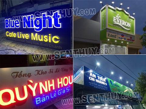 BIỂN ALU GẮN CHỮ NỔI MICA ĐÈN LED SÁNG ĐẸP LUNG LINH