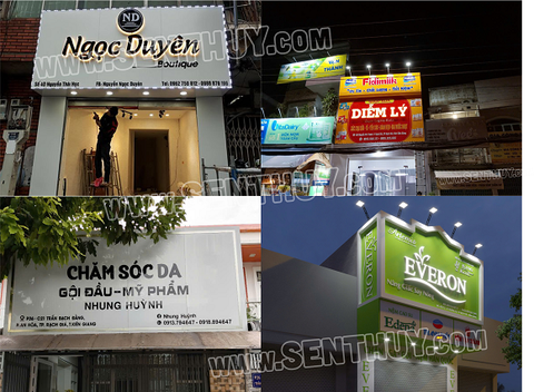 BIỂN QUẢNG CÁO ALU GẮN CHỮ NỔI MICA, INOX CỰC ĐẸP