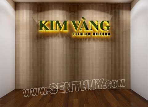 BACKDROP VĂN PHÒNG GẮN LOGO INOX TUYỆT ĐẸP, SANG