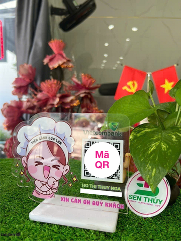 Bảng mica in qr theo yêu cầu, in mã qr ngân hàng chất liệu mica bền đẹp, in siêu tốc - QR007