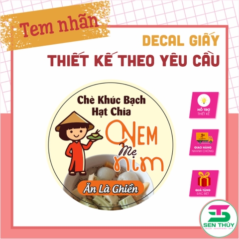 Combo 1000 Tem Nhãn Giấy – In Theo Yêu Cầu – Sticker Dán Sản Phẩm