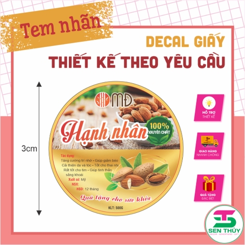 Combo 500 Tem Nhãn Giấy – In Theo Yêu Cầu – Sticker Dán Sản Phẩm