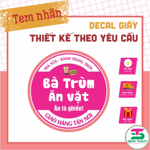 Combo 500 Tem Nhãn Giấy – In Theo Yêu Cầu – Sticker Dán Sản Phẩm