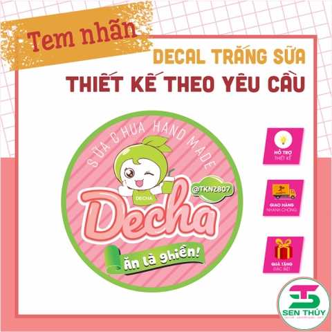 Combo 1000 Tem Decal nhựa trắng sữa chống nước – In Theo Yêu Cầu – Sticker Dán Sản Phẩm