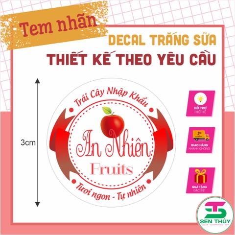 Combo 500 Tem Decal nhựa trắng sữa chống nước – In Theo Yêu Cầu – Sticker Dán Sản Phẩm