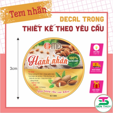 Combo 1000 Tem Decal Nhựa Trong chống nước – In Theo Yêu Cầu – Sticker Dán Sản Phẩm
