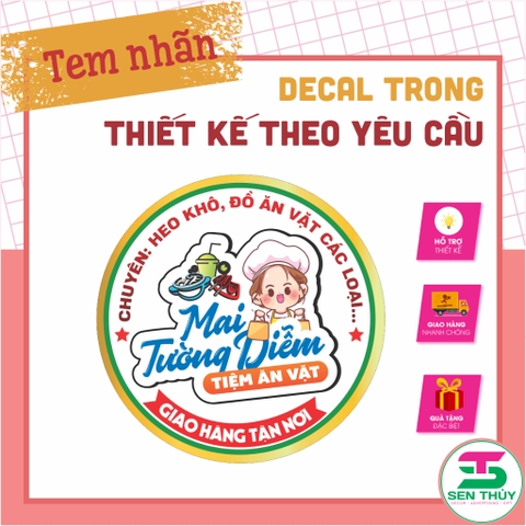Combo 1000 Tem Decal Nhựa Trong chống nước – In Theo Yêu Cầu – Sticker Dán Sản Phẩm