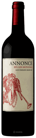 ANNONCE DE BELAIR-MONANGE, Merlot, Caberbet Franc  2018