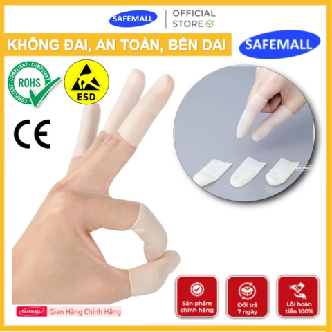 Bao Ngón Tay Cao Su Không Đai Gói 300gr - Bọc Ngón Tay Phòng Sạch Tĩnh Điện ESD SafeMall Chính Hãng