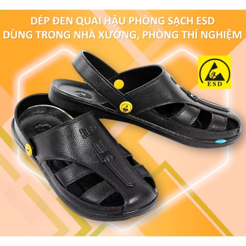 Dép Quai Hậu Phòng Sạch Bảo Hộ Lao Động - Sục Tĩnh Điện ESD Chất Liệu PU PVC Độ Bền Cao - Chính Hãng SAFEMALL