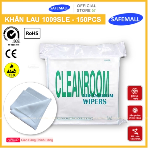 Combo Khăn Lau Phòng Sạch 1009SLE Tem Vàng, 9*9 inch - 110g/m2 - 150 tờ Clean Room Wiper ESD - Chính Hãng SAFEMALL